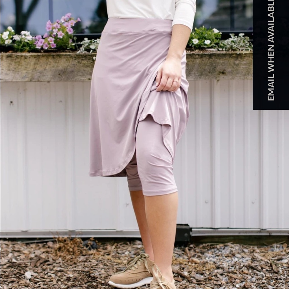 Main Street exchange athletic faux wrap skirt with leggings